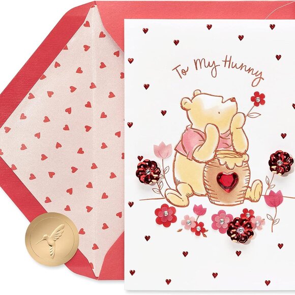 Papyrus Valentine's Day Card Pooh Bear To My Hunny - Picture 2 of 6